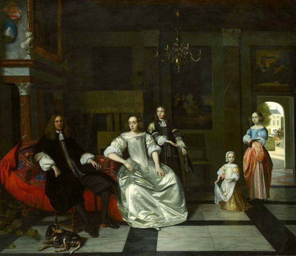 Pieter de Hooch, De familie Jacott-Hoppesack, 1670 (Amsterdam Museum)
