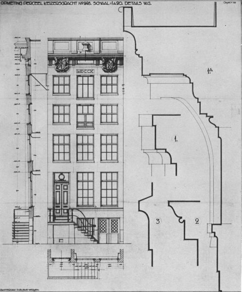 Opmetingstekeningen van Amsterdamse monumenten uit 1944