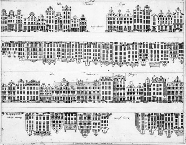 Plaat nr. 15 uit het Grachtenboek van Caspar Philips, ca. 1768