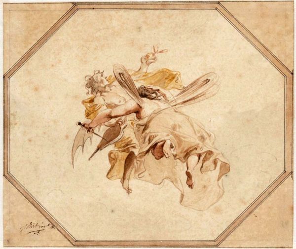 Voorstudie voor een plafond door Jacob de Wit in 1719