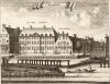 De lijnbanen van de VOC (links) en van de Admiraliteit (rechts). Prent uit Commelin, 1693