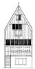 Reconstructie van de voorgevel. Tekening door Henk Zantkuijl