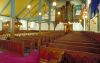 Interieur met houtskelet met peerkraalmotief.