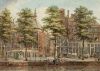 Oudezijds Achterburgwal 183-191, tekening Hermanus Petrus Schouten (1796).