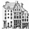 Herengracht 105-107. Tekening uit het Grachtenboek van Caspar Philips.