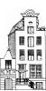Keizersgracht 332-346. Tekening uit het Grachtenboek van Caspar Philips.