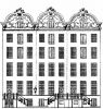 Keizersgracht 434-438. Tekening uit het Grachtenboek van Caspar Philips.