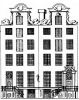 Keizersgracht 688-690. Tekening uit het Grachtenboek van Caspar Philips.