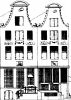 Keizersgracht 718 en 716. Tekening uit het Grachtenboek van Caspar Philips.