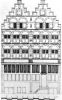 Reconstructie van de voorgevel in 1610