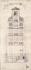 Tekening van de voorgevel door architect A.A. Kok, ca. 1930