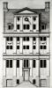 Voorgevel van het huis van Nicolaas Sohier, Herengracht 237, eerste ontwerp. Tekening van Philips Vingboons uit Afbeeldsels, 1648