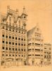 Perspectieftekening van Damrak 26-27 en 28-30 uit 1904