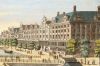 Detail van een prent toont het Waalseiland tot stand gekomen in 1645: volgebouwd in classicistische stijl