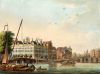 Op deze prent uit 1825 is het grote blok op de Herengracht hoek Amstel goed te zien.