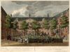 Binnenplaats van het Luthers Weeshuis in ca. 1787. Tekening van H.P. Schouten voor de Atlas van Fouquet.