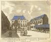 Het R.K. Weeshuis na de verbouwing in 1701. Tekening van Pieter Schenk.