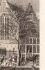 Detail van een tekening van H.P. Schouten uit de Atlas van Fouquet met de 17de-eeuwse trapgevel.