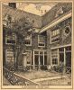 Tekening van het Looiershofje door L.W.R. Wenckebach