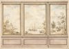 In ca. 1781 ontwierp Jurriaan Andriessen beschilderde behangsels voor Gerrit la Borde, Muntplein 9