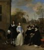 Een gezelschap in een tuin, Barend Graat, 1661
