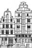 Brouwersgracht 158-160. Tekening uit het Grachtenboek van Caspar Philips