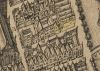 Op de kaart van Van Berckenrode uit 1625 is de zuidzijde van de Onkelboerensteeg goed te zien. De Kloveniersburgwal is rechts.