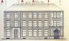 Ontwerptekening van de (achter)gevel aan de Nes, A.L. van Gendt, 1879 (Collectie Het Nieuwe Instituut, GEND t72)
