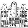 Herengracht 545-549. Tekening uit het Grachtenboek van Caspar Philips