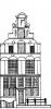 Herenmarkt 26, voorgevel aan de Brouwersgracht. Tekening uit het Grachtenboek van Caspar Philips