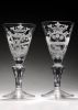 Huwelijksglas met wapens van Godefridus Franciscus Cromhout (1695-1764) en Johanna Elisabeth Blesen (1695-1738), 1717