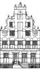 Keizersgracht 185. Tekening uit het Grachtenboek van Caspar Philips