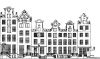 Keizersgracht 293-303. Tekening uit het Grachtenboek van Caspar Philips