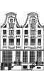 Keizersgracht 510-512. Tekening uit het Grachtenboek van Caspar Philips.