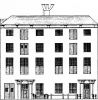 Keizersgracht 583-585. Tekening uit het Grachtenboek van Caspar Philips.