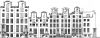 Keizersgracht 587 t/m 599. Tekening uit het Grachtenboek van Caspar Philips. Keizersgracht 587 t/m 599. Tekening uit het Grachtenboek van Caspar Philips.