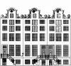 Keizersgracht 729-733. Tekening uit het Grachtenboek van Caspar Philips