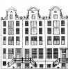 Keizersgracht 737-741. Tekening uit het Grachtenboek van Caspar Philips