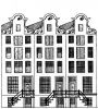 Keizersgracht 759-763. Tekening uit het Grachtenboek van Caspar Philips