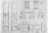 Ontwerptekening met aanzichten, plattegronden en doorsneden voor het verbouwen van het weeshuis. W.J.J. Offenberg, 1860