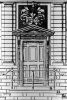 Huis Huydecoper. Detail van de ontwerptekening van ingangspartij met hoge stoep met stoepbalusters