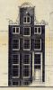 Ontwerptekening van de voorgevel, G. Prins, 1973