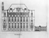 Bouwtekening van de voorgevel