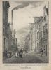 Eerste Passeerdersdwarsstraat begin 19de eeuw. Litho naar een tekening van W. Hekking jr. (Eerste Passeerdersdwarsstraat 21-23) (© Walther Schoonenberg)