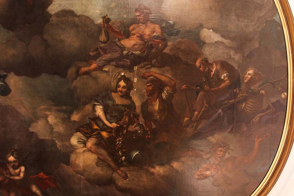 Personificaties van de ondeugdelijke zaken van het mensenleven, zoals Gierigheid, Zotheid, Nijd, e.d.  (&copy; Walther Schoonenberg)