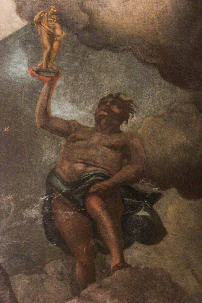 Personificatie van het Begin (Principio): verwijst naar de Eerste Oorzaak van het ontstaan van de wereld.  (&copy; Walther Schoonenberg)