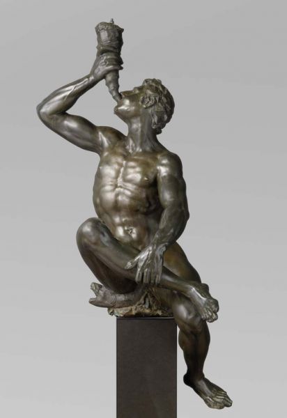 Triton, blazend op een kinkhoorn, Adriaen de Vries, ca. 1615/18, brons (Rijksmuseum)